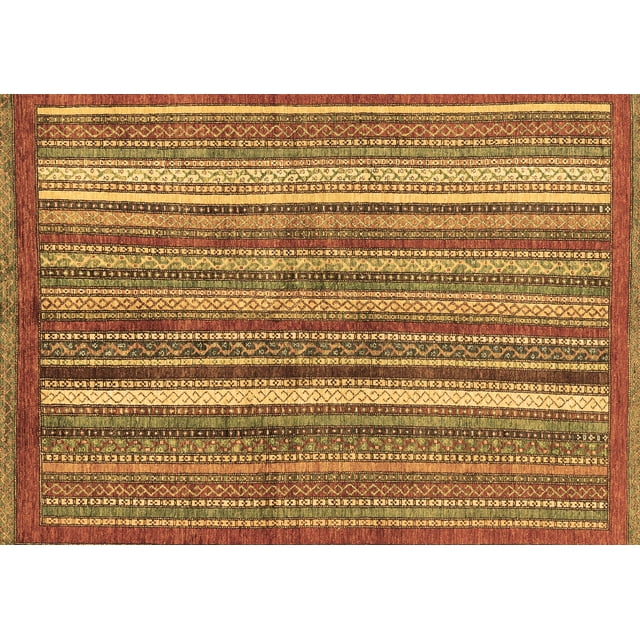 Ahgly Company Indoor Rectangle Abstract Brown Modern Area Rugs, 5' x 7'