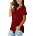 thumbnail image 2 of Women's T Shirts V Neck Casual Short Sleeve Summer Basic Tops Tees, 2 of 4