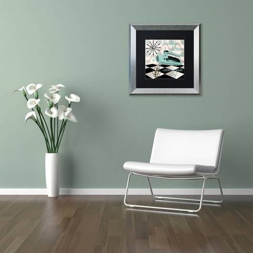 Trademark Fine Art "Fifties Kitchen III" Canvas Art by Color Bakery Black Matte, Silver Frame