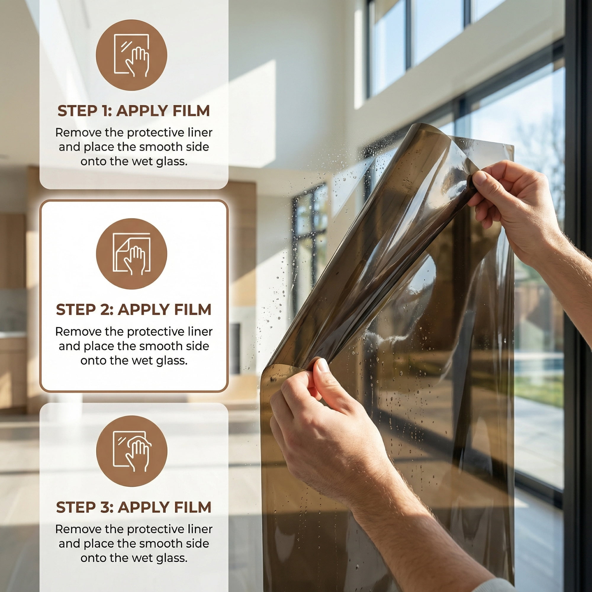 REGALWOVEN One Way Privacy Window Film for Home and Office - Heat Control and Static Cling Black 39.4 x 23.6 Inch