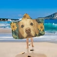 thumbnail image 2 of Yayeee Kids Hooded Towels Toddler Soft Absorbent Beach Bathing Wrap 50" x 23.5", Flowers and Dog, 2 of 5