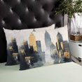 thumbnail image 4 of Abstract City Throw Pillow Cover 20 x 36 Inch Decorative Pillow Cover Retro Chic Abstract Building Oil Painting Lumbar Pillowcase Seasonal Rectangle Cushion Case for Couch Sofa Bed Living Room, 4 of 7