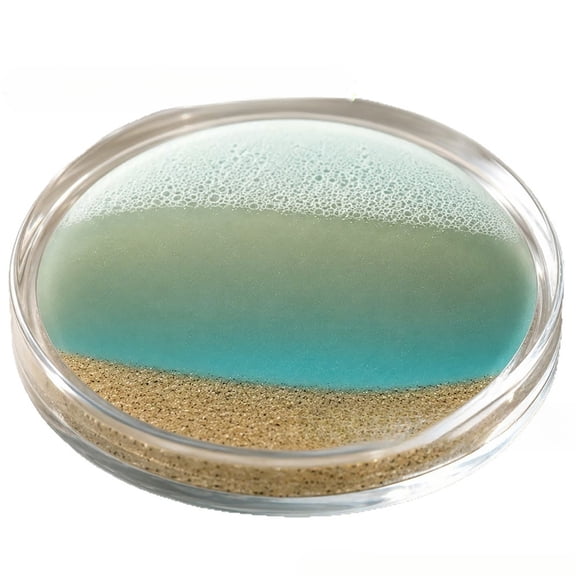 Clear Coasters for Drinks,Decorative Coaster for Coffee Table,5.3" Layered Liquid with Floating Glitter & Interactive 3D Drink Coaster Tabletop Protection for Hot & Cold Drinks,Home Decor