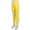 thumbnail image 3 of Ola Mari KID'S Full Ankle Length Solid Skinny Leg Cotton Leggings, 12, Yellow, 3 of 4