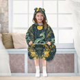 thumbnail image 7 of FORMRS Wearable Blanket Hoodie with Sleeves for Kids Cozy Flannel Sweatshirt, Green Celestial Serpent, 7 of 7