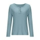 thumbnail image 4 of Heisall Womens Casual T-Shirts Long Sleeve Button-Up V-Neck Solid Color 2025 New Arrival Fashion Casual Tops, 4 of 7