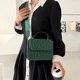 thumbnail image 4 of Bolso bandolera de piel sintética para mujer, bandolera de hilo con solapa para mujer (verde) Likrtyny Para estrenar, 4 of 9
