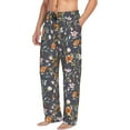 thumbnail image 3 of Kdxio Wildflowers Print Men's Sleep Pajama Pant Lounge Pants with Pockets, 3 of 8