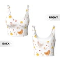 thumbnail image 5 of Fotbe Funny Chicken Pattern Womens' Sports Bra Longline Wirefree Padded with Medium Support Sports Moisture-Wicking Workou Vest,Tank Top-Small, 5 of 9