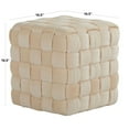 thumbnail image 6 of Square Braided 16" Cream Velvet Ottoman by, 6 of 6