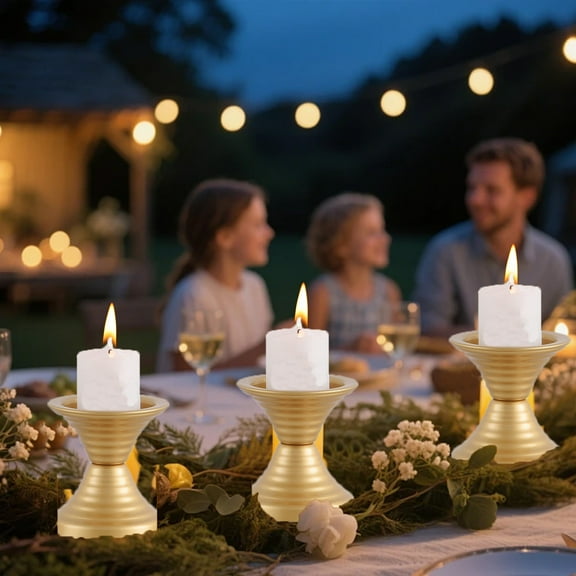 DefiDgd Threaded Short Candlestick Holders,Taper Candle Holder for Candlesticks Brass Vintage Candle Stickfor Fireplace Party Dining Home Decoration(A)