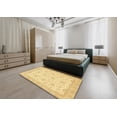 thumbnail image 4 of Ahgly Company Indoor Round Abstract Mustard Yellow Oriental Area Rugs, 6' Round, 4 of 6
