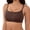 Brown, variant on Womens Scoop Neck Sports Bra, Spaghetti Thin Strap U Back Wireless Padded-free Camisole Yoga Tops Workout Yoga Bra Crop Top