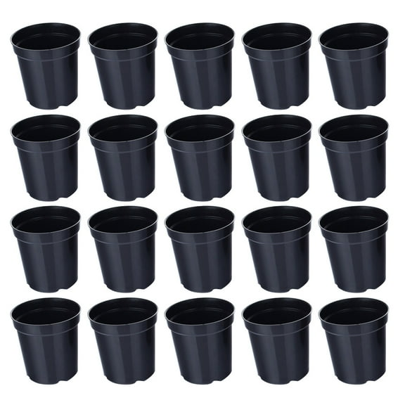 WHAMVOX 20 Pcs Plants Planter Plastic Flower Pot Thicken Nursery Pots 9X9X7.5CM Black