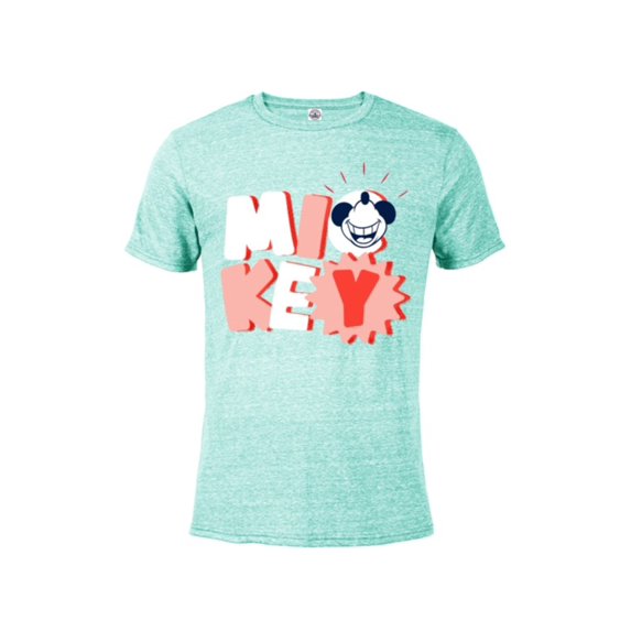 Disney Mickey Mouse All Smiles - Short Sleeve Blended T-Shirt for Adults - Customized-Celadon Snow Heather