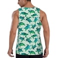 thumbnail image 3 of Fotbe Green Sea Turtle Pattern Men's Quick Dry Workout Tank Top Gym Muscle Tee Fitness Bodybuilding Sleeveless T Shirt Breathable Workout Shirt-Large, 3 of 9