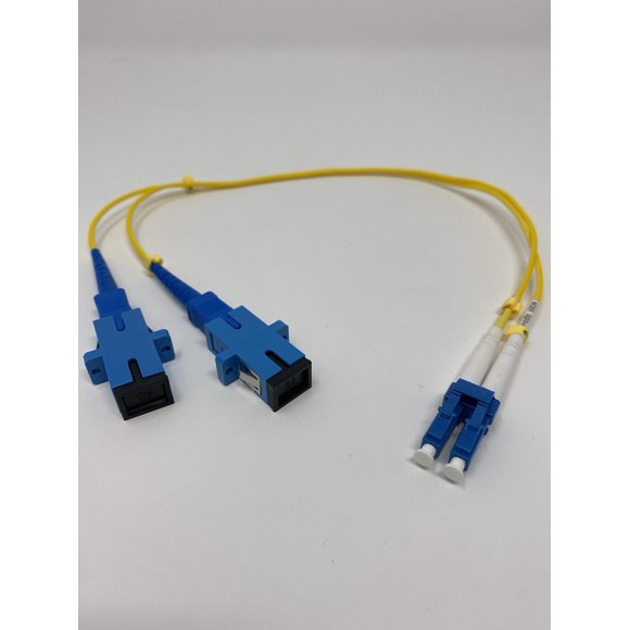 1ft Fiber Optic Adapter Cable LC (Male) to SC (Female) Singlemode 9/125 Duplex