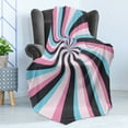 thumbnail image 4 of Abstract Surreal Soft Flannel Fleece Throw Blanket, Colorful Distorted Spiral Optical Illusion, Cozy Plush for Indoor and Outdoor Use, 60" x 80", Multicolor, by Ambesonne, 4 of 5