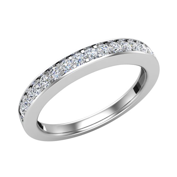 Diamond Wedding Band Matching to Princess Cut Quad Illusion Wedding Ring 14K White Gold 0.40 CT