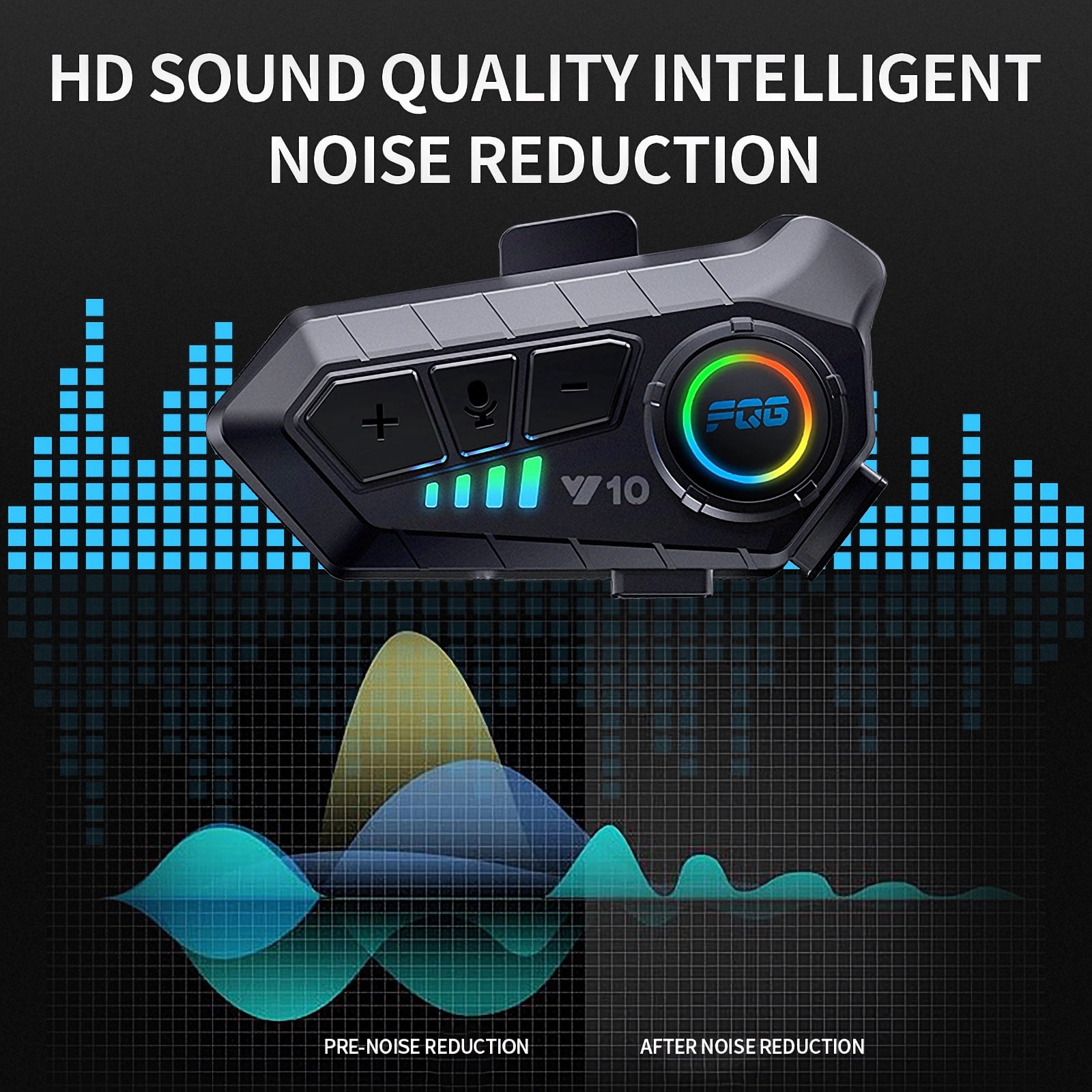 Toopower Motorcycle Helmet Bluetooth with Noise Reduction, Wireless Speakers, Microphone, Long-Range Connection