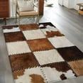 thumbnail image 2 of Denim Cow Area Rugs 4x6 ft Western Cowboy Vintage Stitching Washable Rug Non Slip Indoor Carpet Absorbent Floor Mat for Living Room Bedroom Dining Room, 2 of 9