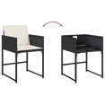 thumbnail image 5 of vidaXL 11 Piece Garden Dining Set with Cushions Black Poly Rattan, 5 of 5