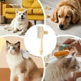 thumbnail image 3 of Flea Comb for Dogs Gentle Grooming Brush with Release Button, Yellow, 3 of 5