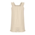 thumbnail image 3 of Girls Short Sets Kids Ruffle Sleeveless Tops and Casual Shorts Girls Summer 2 Piece Outfits Clothes Fashion Solid Color Tank Top and Short Set, 3 of 9