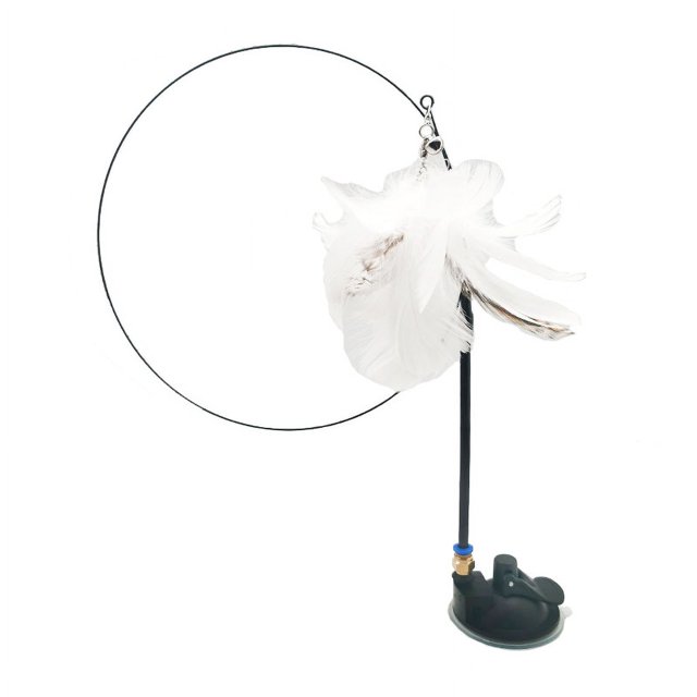 Pájaros del amor para gatos de Hi Feather, palo para gatos con ventosa y cabezal de repuesto resistente a las mordeduras de campana