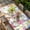 Plum, variant on Watercolor Floral Gnomes Table Cloths for 6 Foot Rectangle Tables, Spring Flowers Butterflies Grid Patio Waterproof Elastic Fitted Tablecloths, Washable Rectangular Table Cover for Camping