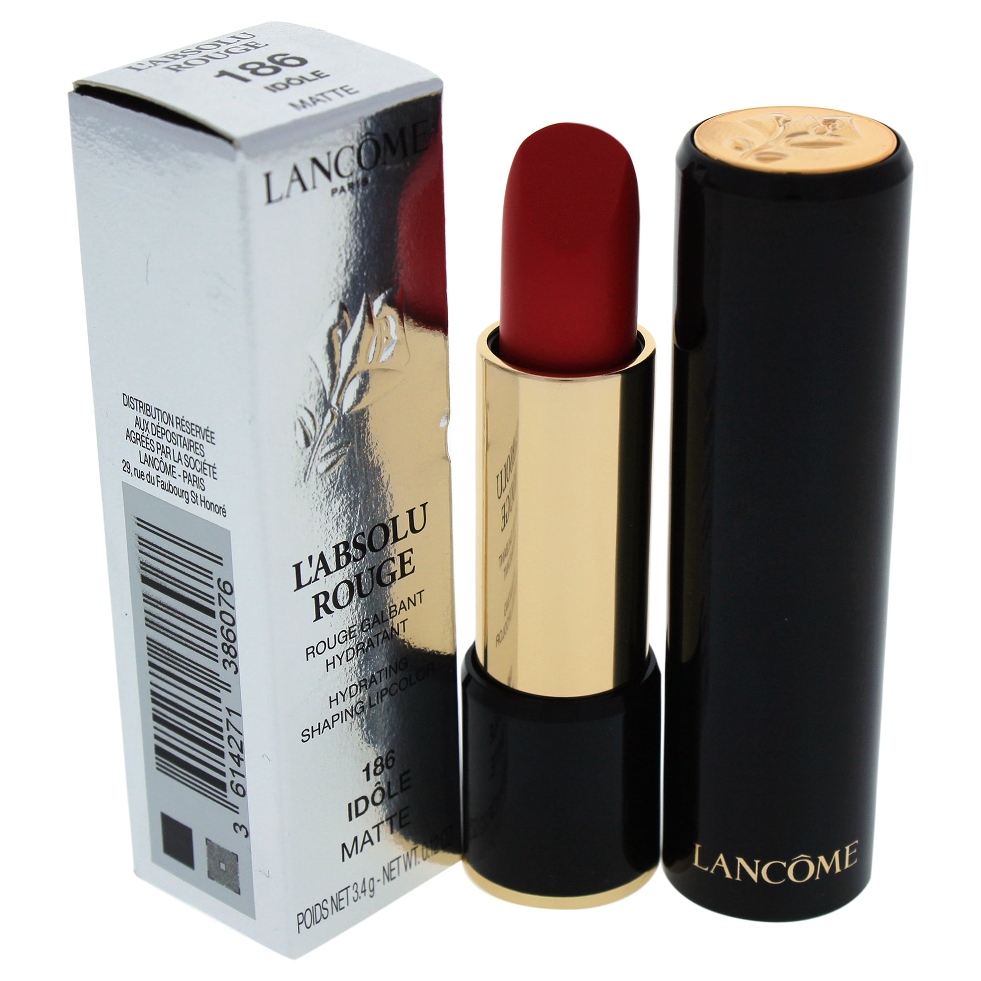 LAbsolu Rouge Hydrating Shaping Lipcolor - # 186 Idole/Matte by Lancome for Women - 0.12 oz Lipstick