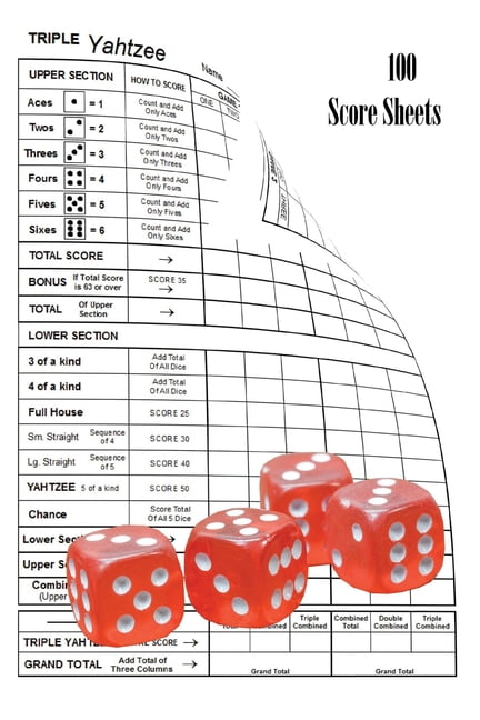 triple yahtzee 100 score sheets triple yahtzee score pads triple
