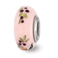 thumbnail image 3 of Reflection Beads QRS3586 Sterling Silver Reflections Pink Hand Painted Nuthatch Fenton Glass Bead, 3 of 4