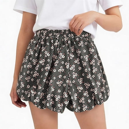 ZACPNCV Girls Shorts Kids Toddler Bloomers Ruffle Cotton Pumpkin Shorts with Pockets Casual Bow Summer Wear Black 4-5 Years