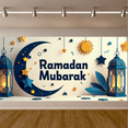 thumbnail image 7 of Elegant Ramadan Mubarak Lanterns and Crescent Stars Festive Banner Ramadan Decor Event Photo Booth Backdrop Celebration Eid Party Supplies, 7 of 7