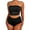 #1_Black, variant on Women's Strapless Tube Top Bikini Set - Sleeveless Crop Tank & High Waisted Bottom, Tummy Control Two Piece Swimwear for Beach & Pool