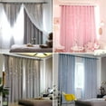thumbnail image 2 of Raindrops Blue Star Shaped Holes Patterned Blackout Curtains 1Pack Double Layer Natural Light Flow, 2 of 8