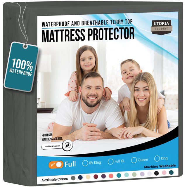 Protector de colchón Utopia Bedding impermeable, tamaño completo