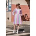 thumbnail image 3 of Arshiner Girl's Contrast Mesh Puff Long Sleeve High Waist A Line Black Short Dress with Pockets, 3 of 7