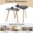 thumbnail image 3 of Spaco Set of 2 Modern Nesting Coffee Tables Triangular Tabletop Bamboo Legs, Small Side Table, End Table for Bedroom Living Room, 3 of 7