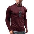 thumbnail image 1 of HBFAGFB Long Sleeve Work Shirts for Men Fashionable Comfortable Lapel Button Down Tops Red Size L, 1 of 6