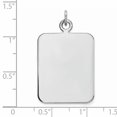 thumbnail image 2 of SS Rh-plt Engraveable Rectangle Polished Front/Satin Back Disc Charm QM446/35 (33mm x 20mm), 2 of 2