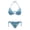 Blue Floral, variant on Plus Size Quick Drying Ladies Retro Floral Print Two Piece Bikini Swimsuit Set Halter String Tie Side Bathing Suit Beach Swimwear