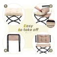 thumbnail image 4 of Reposapiés Ottoman HollyHome, plegable, acolchado, color beige, de 15 pulgadas, 4 of 9