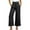 Black, variant on RYRJJ Women Linen Pants Casual Loose High Waist Boho Wide Leg Cropped Palazzo Beach Pants Summer Drawstring Capri Trousers(Dark Gray,S)