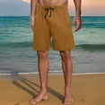 thumbnail image 2 of BXINGOHAI Mens Pajama Shorts Sleep Shorts Soft Comfy Breathable Lounge Pants with Pockets Gold,2XL, 2 of 5