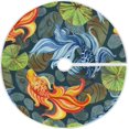 thumbnail image 1 of FMSHPON Watercolor Goldfishes Xmas Christmas Tree Skirt Stand Mat for Holiday Party Decoration Indoor Outdoor 36 inches, 1 of 6