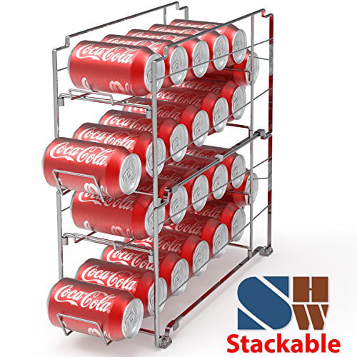 Can Rack 2 Pack Beverage Can Dispenser Storage Organizer Soda Holder Stackable 