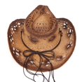 thumbnail image 6 of LEEYNEER 1 Men‘s And Women‘s Outdoor Sunshade Breathable Hollow Straw Hat Cowboy Hat, 6 of 7