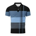 thumbnail image 4 of snilers Men's Golf Shirt Collared Button Down Shirt Short Sleeve Color Block Stripes Work Casual Pullover Summer Athletic Tops, 4 of 4